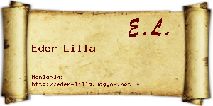 Eder Lilla névjegykártya